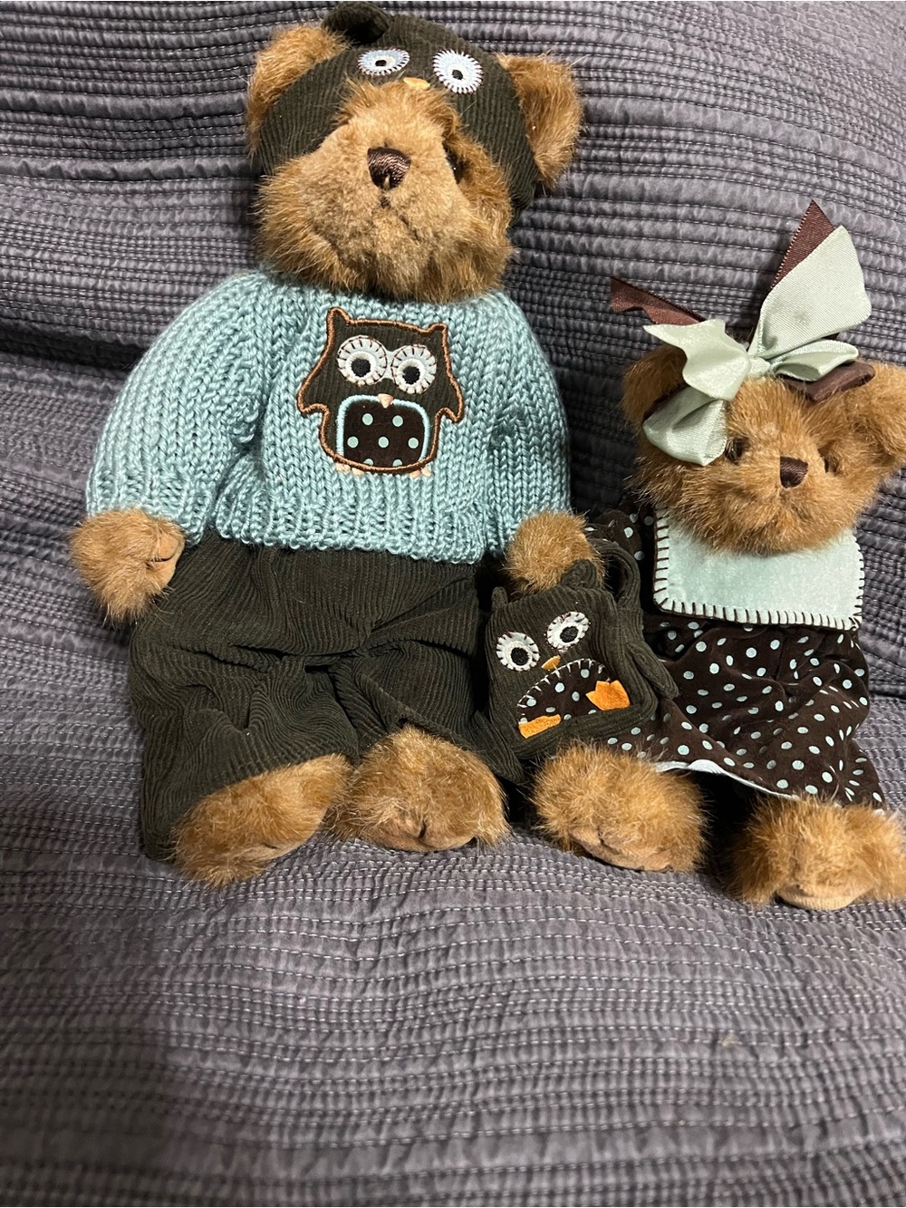 Bearington Collection Heather & Hooter Teddy Bear Pair